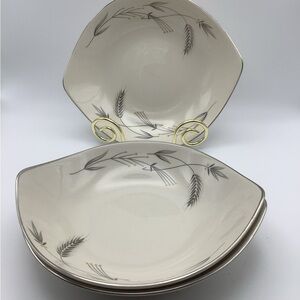 Three Vintage Taylor Smith & Taylor Co. Taylorton Silver Wheat Serving Bowls